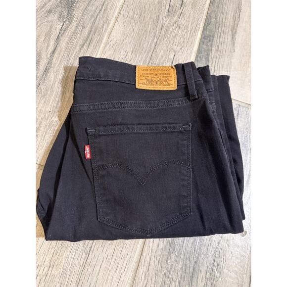 Levi's Premium Black Jeans Women’s Size 31 HighRise Straight 724 Stretch Big "E" - Picture 1 of 10